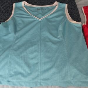 Tek Gear Sky Blue And Pink Sleeveless Jersey